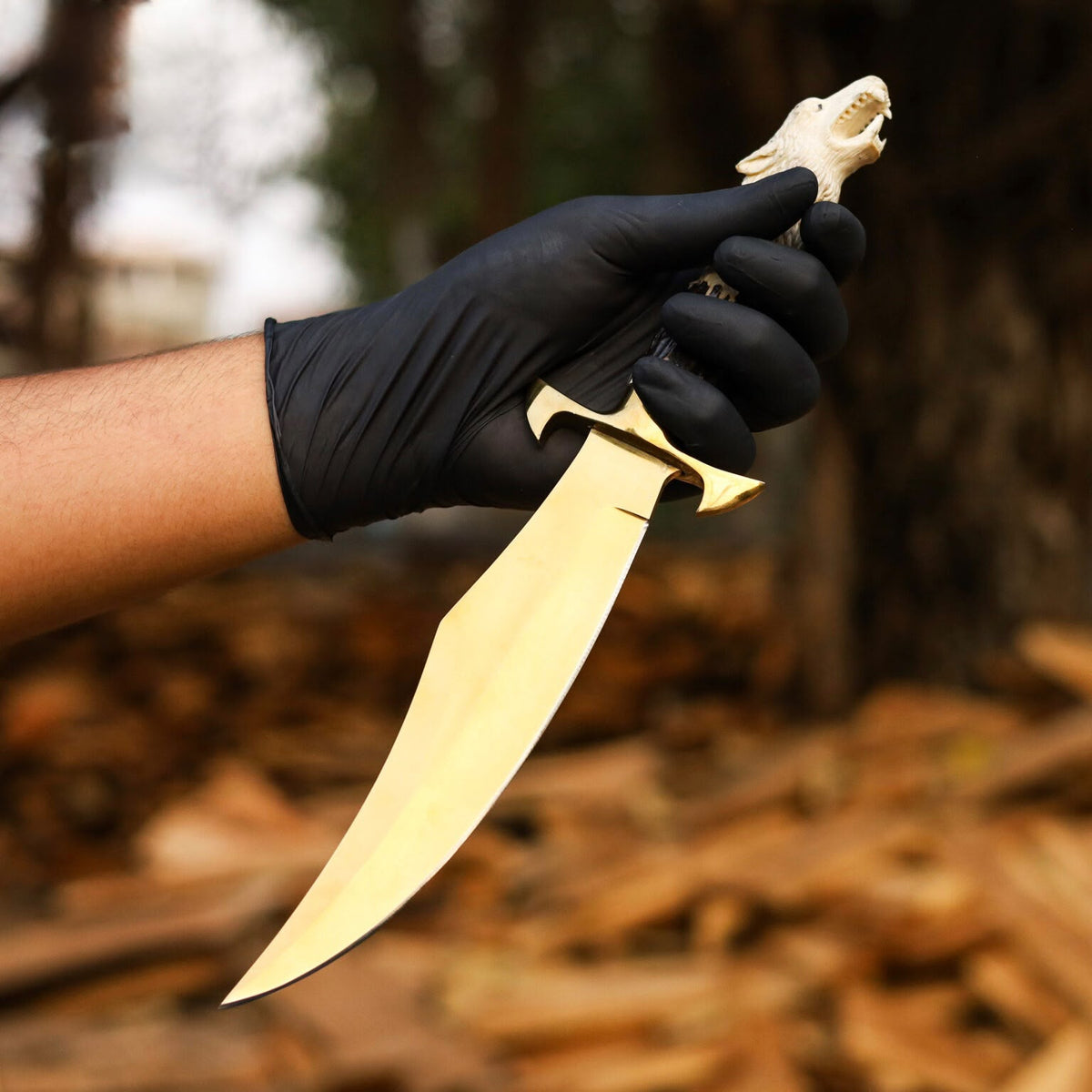 Handcrafted Stag Antler Handle Bowie Knife – Eagle Head Carved Handle
